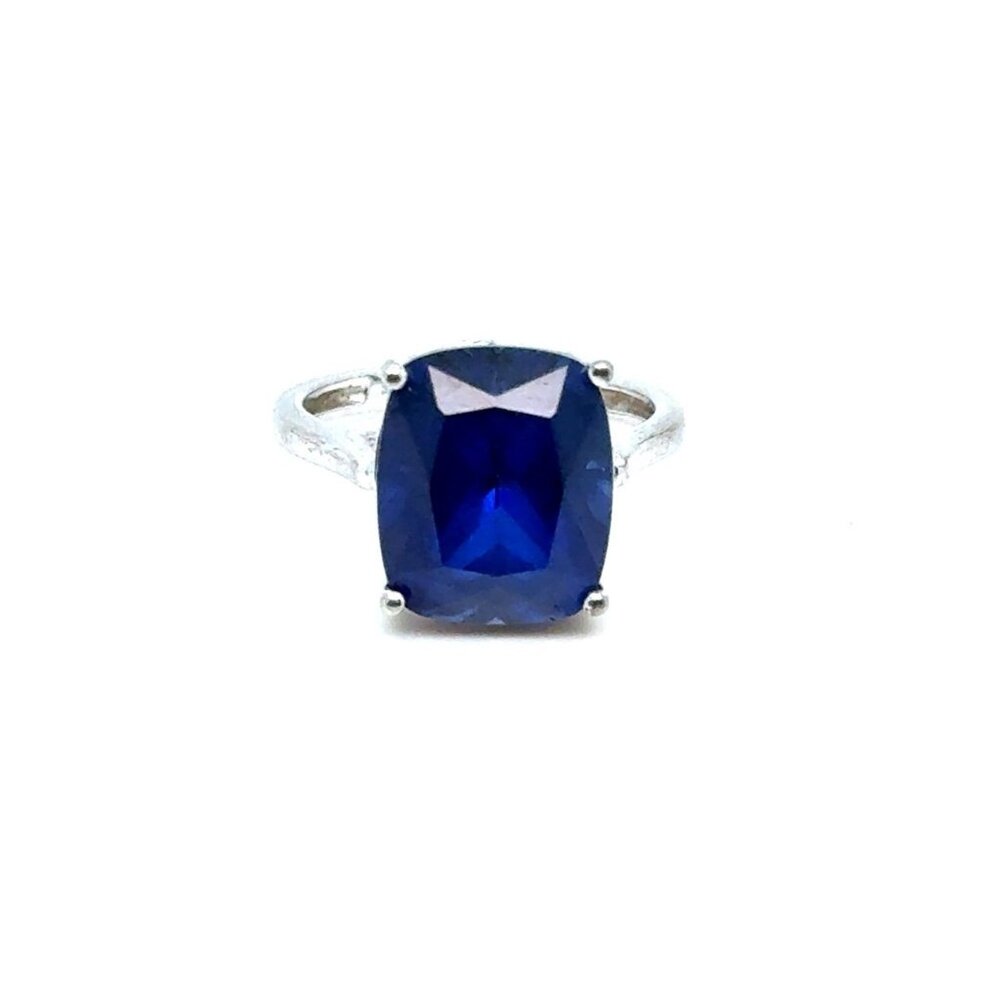 ️925 Sterling Silver Navy‎ Blue Color Stone Ring